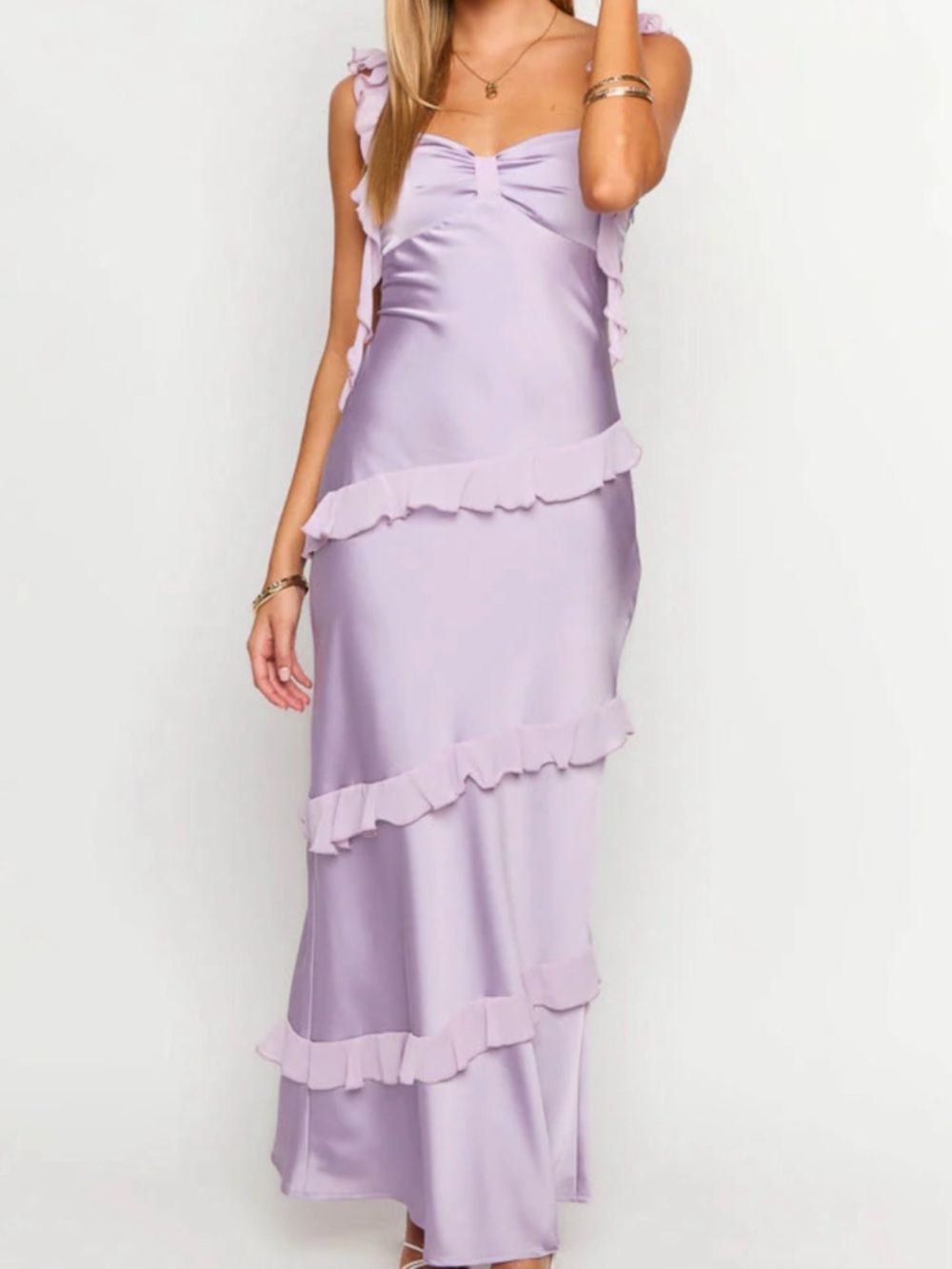 Beginning Boutique Marmalade Purple Ruffle Maxi Dress